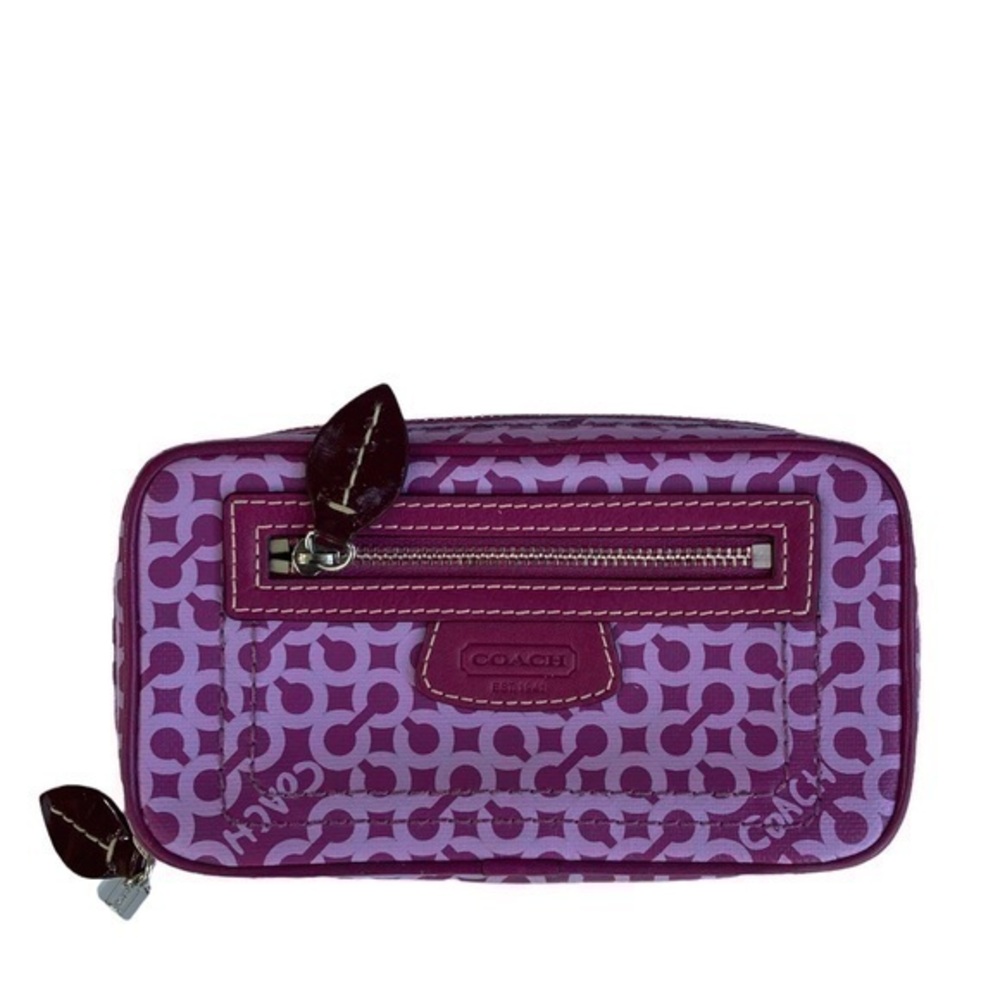 Coach purple c zipper case rare amazing